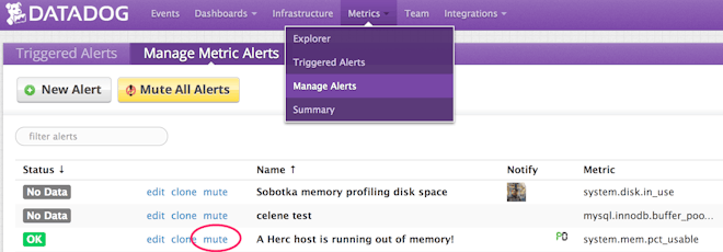 alert notifications