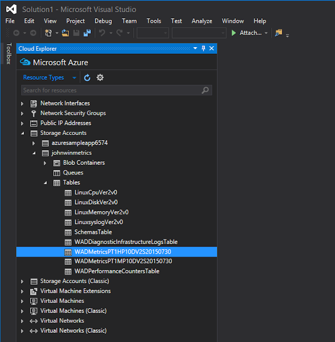 Azure metrics in storage