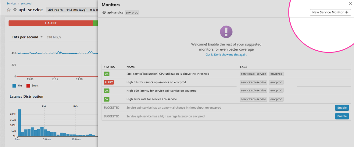 Monitoring services and setting SLAs with Datadog